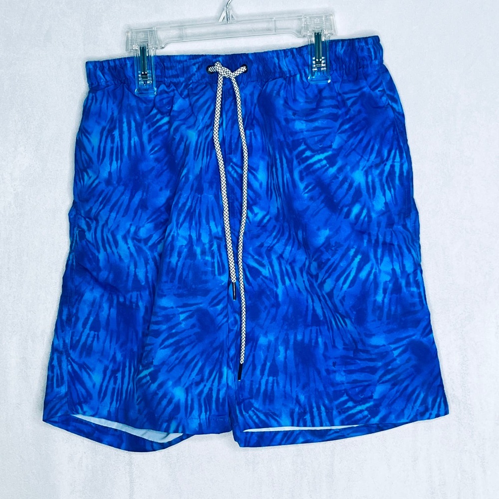 Whattry Blue Swim Trunks Pockets New S